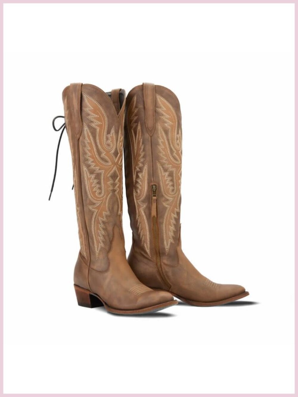 Women's Over the Knee Cowboy Boots Adjustable Thigh High Western Boots